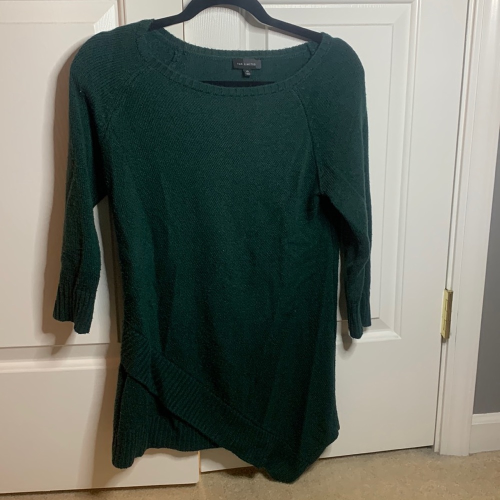 The Limited dark green a symmetrical sweater